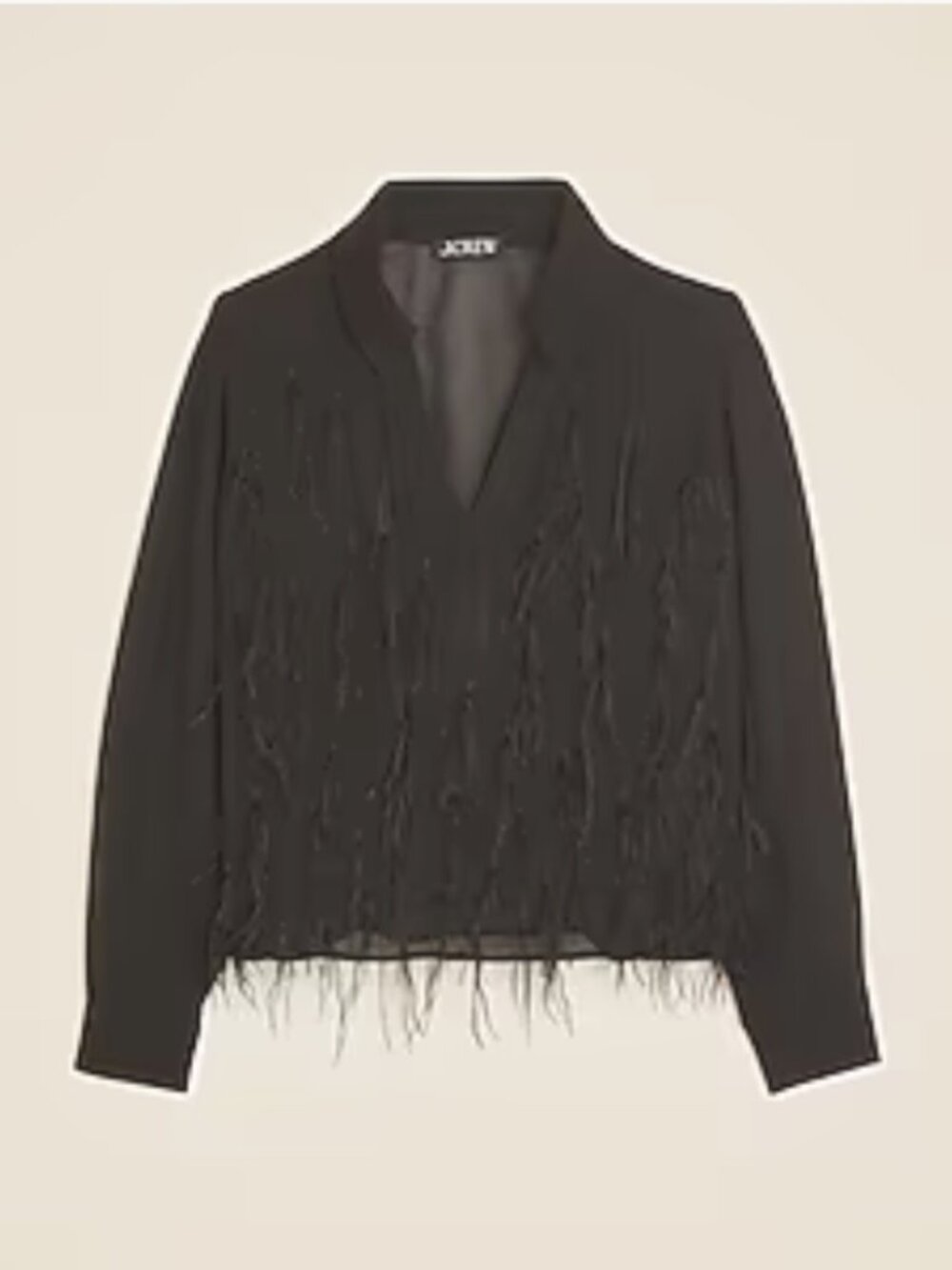 J.Crew Bungalow feather-embellished top in chiffon NWOT